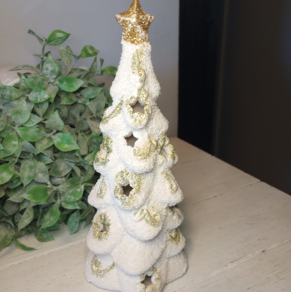 Yankee Candle Company Glitter Christmas Tree Luminary Discontinued Holiday Decor